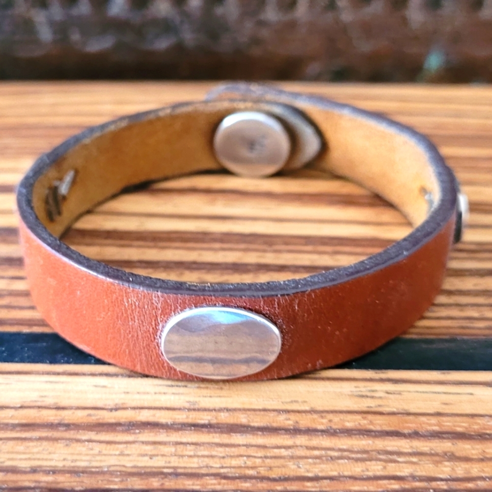 Jill Platner Leather Sterling Bracelet